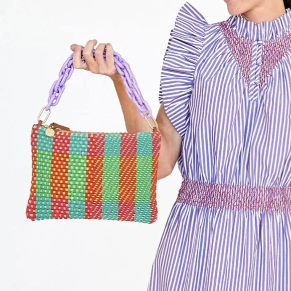 Clare V Handbags - Clare V Summer Condesa Plaid Flat Clutch tabs woven